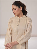 Oaks - Solid Pret Kurti Cotton Beige  - 1 Piece