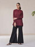 Oaks - Solid Fusion Top Cotton Maroon  - 1 Piece