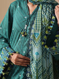 Oaks - Printed Unstitched Lawn Dark Green  - 2 Piece