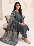 Oaks - ChickenKaari Unstitch Suit For Women - Dark Grey - 3 Piece