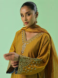 Oaks - Cotton Silk Embroidered Pret Suit For Women - Mustard - 3 Piece