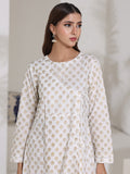 Oaks - Screen Print Cambric Suit For Women - Off White - 2 Piece