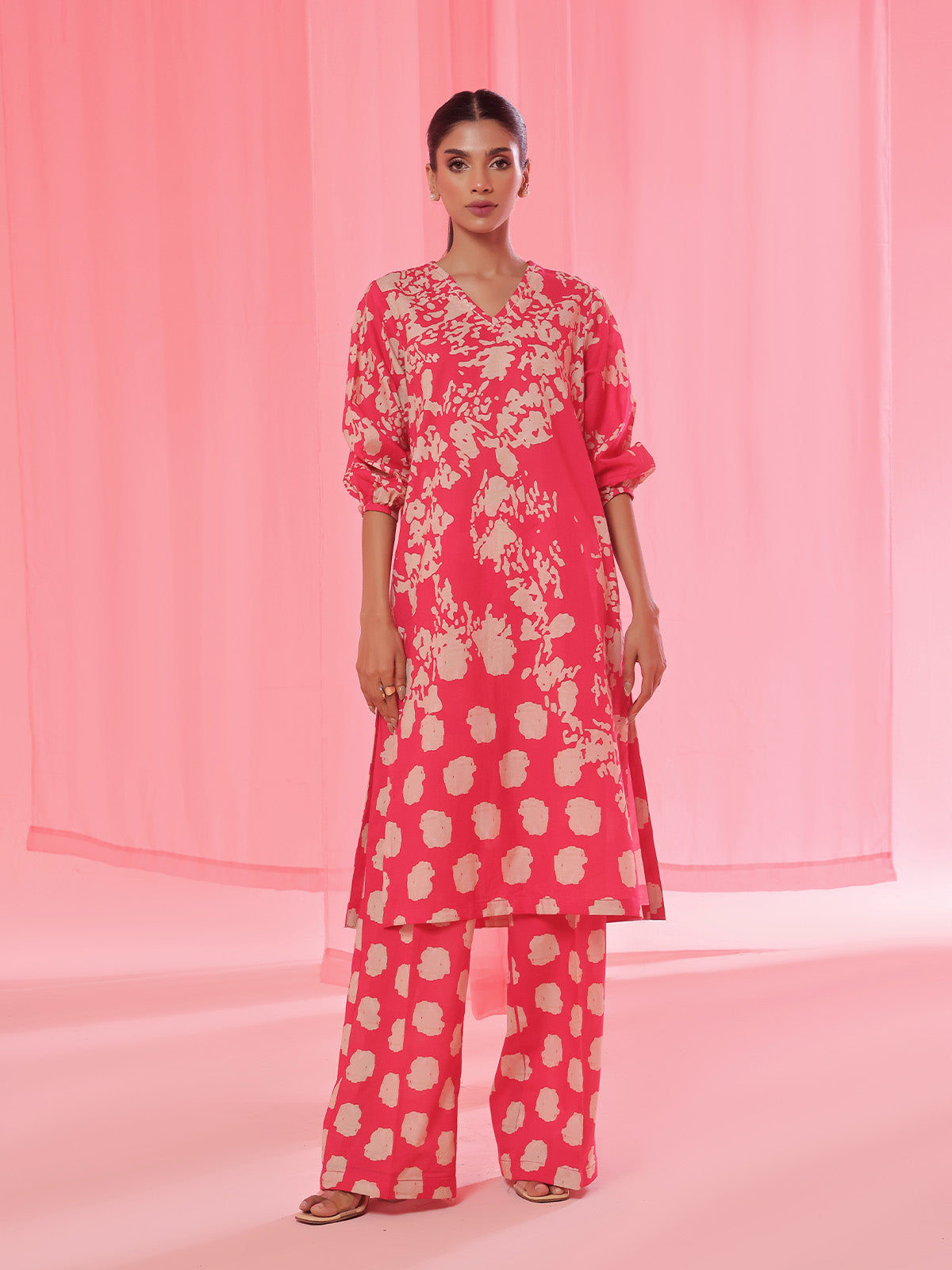 Oaks - Lawn Suit For Women - Red - 2 Piece