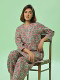 Oaks - Lawn Suit For Women - Pink&Green - 2 Piece