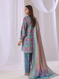 Oaks - Lawn Printed Unstitch Suit For Women - Grey & Green - 3 Piece