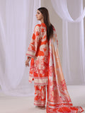 Oaks - Lawn Printed Unstitch Suit For Women - Orange - 3 Piece