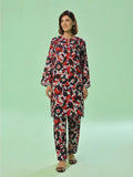Oaks Printed Lawn Unstitched Black 1 Piece