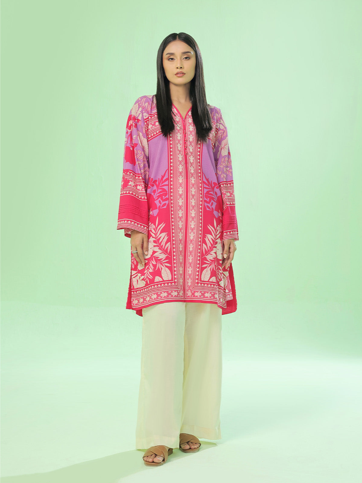 Oaks - Lawn Suit For Women - Red - 1 Piece