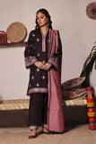 Oaks - 3 Piece Embroidered Unstitched Khaddar Black - OWEKH3P-6263-A