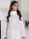 Oaks - Dyed Cambric Screen Print Suit For Women - White - 3 Piece