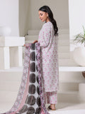 Oaks - Dyed Cambric Screen Print Suit For Women - White & Pink - 3 Piece