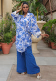 Huma Adnan - Yumna - Blue - Chikankari & Linen - 3 Piece
