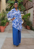 Huma Adnan - Yumna - Blue - Chikankari & Linen - 3 Piece