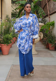 Huma Adnan - Yumna - Blue - Chikankari & Linen - 3 Piece
