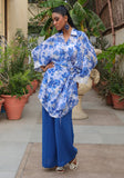 Huma Adnan - Yumna - Blue - Chikankari & Linen - 3 Piece