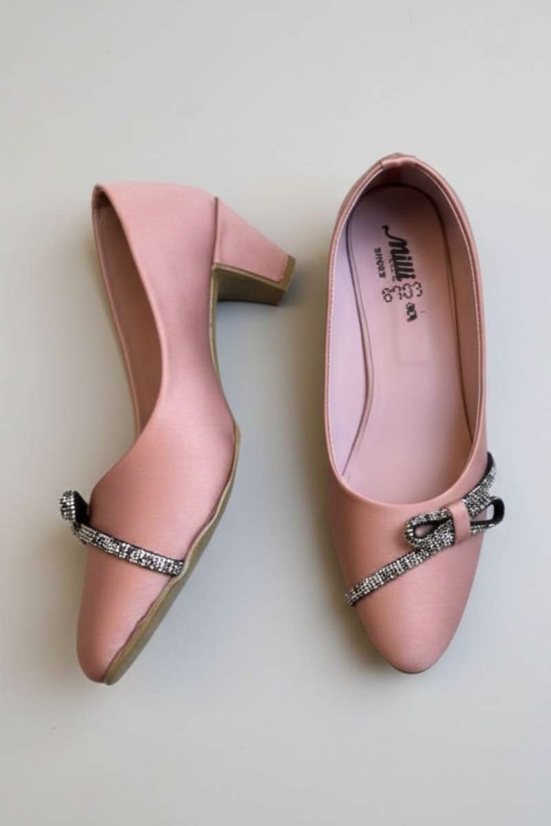 Milli Shoes - Satin Court Shoes For Women - Dusty Rose - Studio by TCS