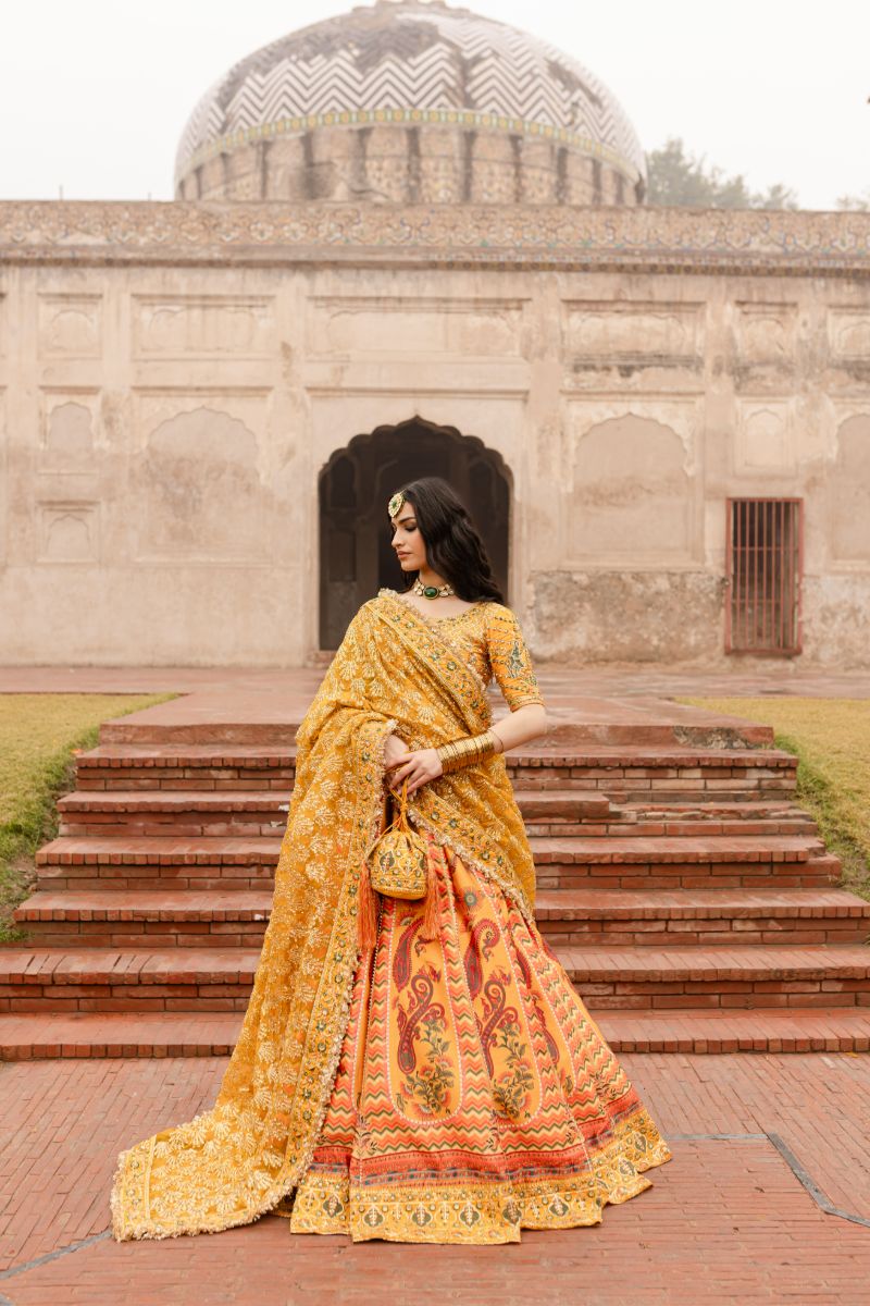 Maria Osama Khan - ZARIYA - YELLOW - Grip Silk & ORGANZA - 3 Piece