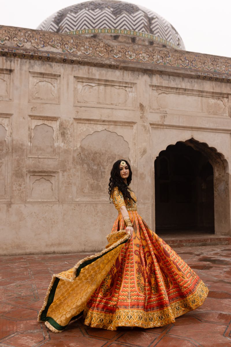 Maria Osama Khan - ZARIYA - YELLOW - Grip Silk & ORGANZA - 3 Piece