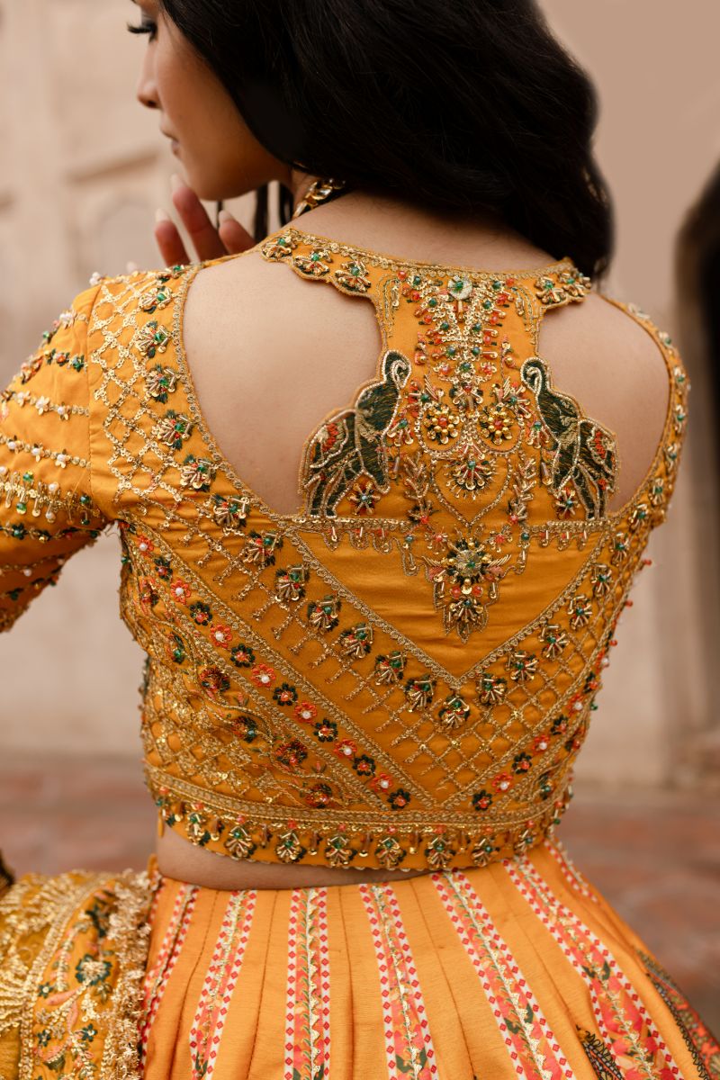 Maria Osama Khan - ZARIYA - YELLOW - Grip Silk & ORGANZA - 3 Piece