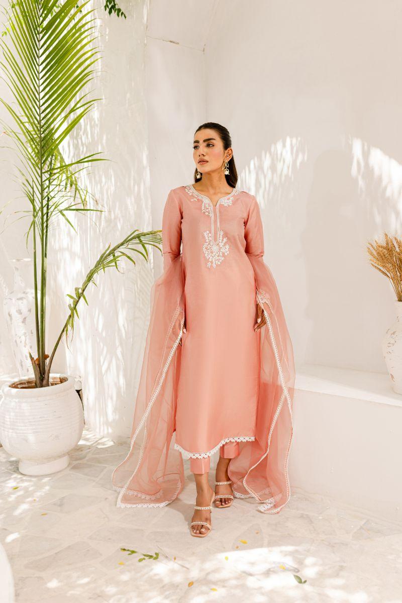 Allure by IH - ZINIA - Blush Pink - Silk & Organza - 3 Piece