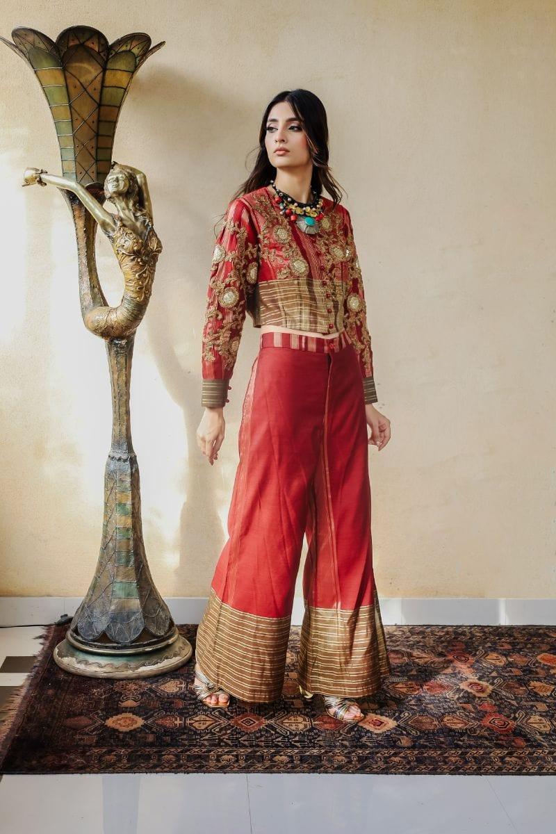 Huma Adnan - Zefrino - Cotton - Maroon - 2 Piece - Studio by TCS