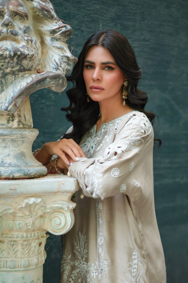 Reema Ahsan - Zyrah - Khadi Silk - Beige - 2 Piece