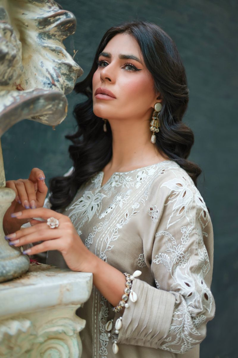 Reema Ahsan - Zyrah - Khadi Silk - Beige - 2 Piece