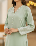 Ayla Studio - Cotton Hareem Embroidered Suit For Women - Green - 2 Piece