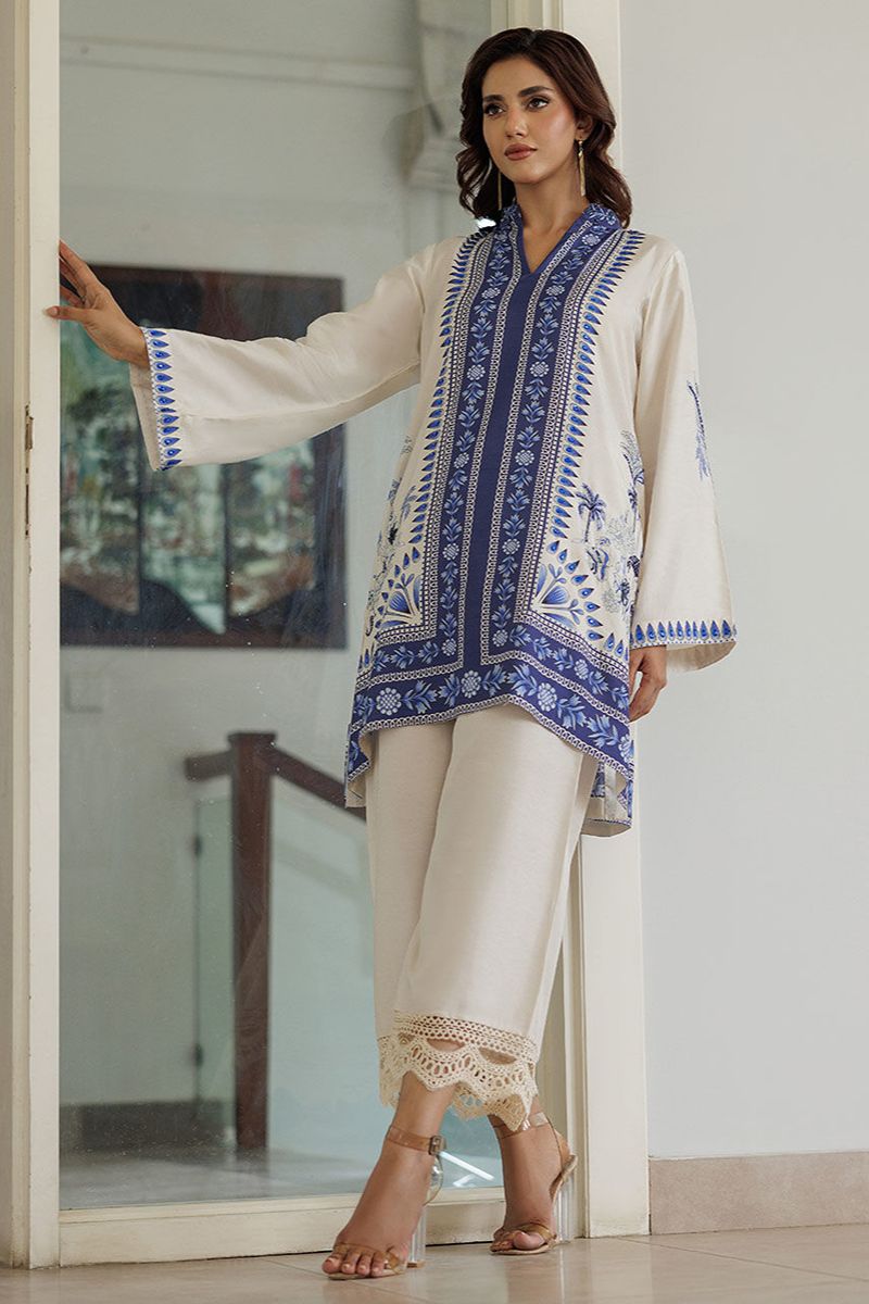 Deepak Perwani - Azure - Korean Silk - 2 Piece