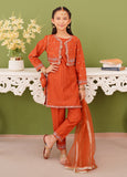 Modest - Embroidered Brown Khaddar Suit For Girl - 3 Piece