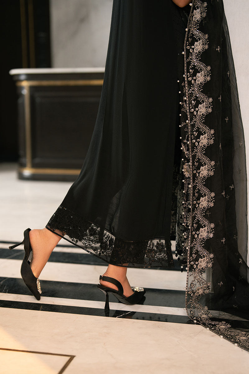 Cross Stitch - CHARCOAL VOID - Chiffon - 3 Piece - Unstitched