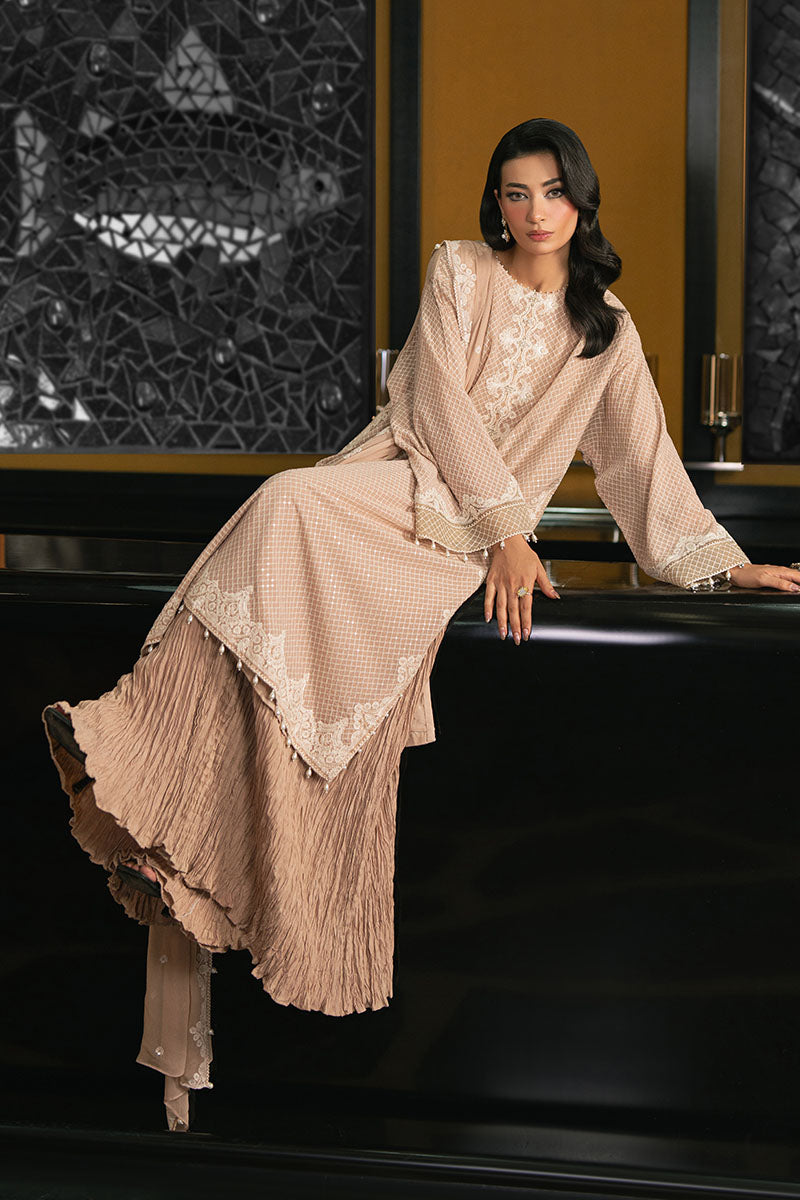Cross Stitch - GILDED BEIGE - Chiffon - 4 Piece - Unstitched