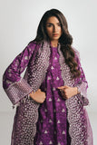 Cross Stitch - GRAPE RED - Chiffon - 3 Piece - Unstitched