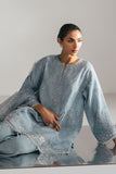 Cross Stitch - SILVER AQUA - Chiffon - 4 Piece - Unstitched