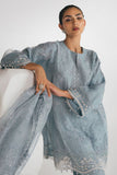 Cross Stitch - SILVER AQUA - Chiffon - 4 Piece - Unstitched