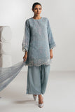Cross Stitch - SILVER AQUA - Chiffon - 4 Piece - Unstitched