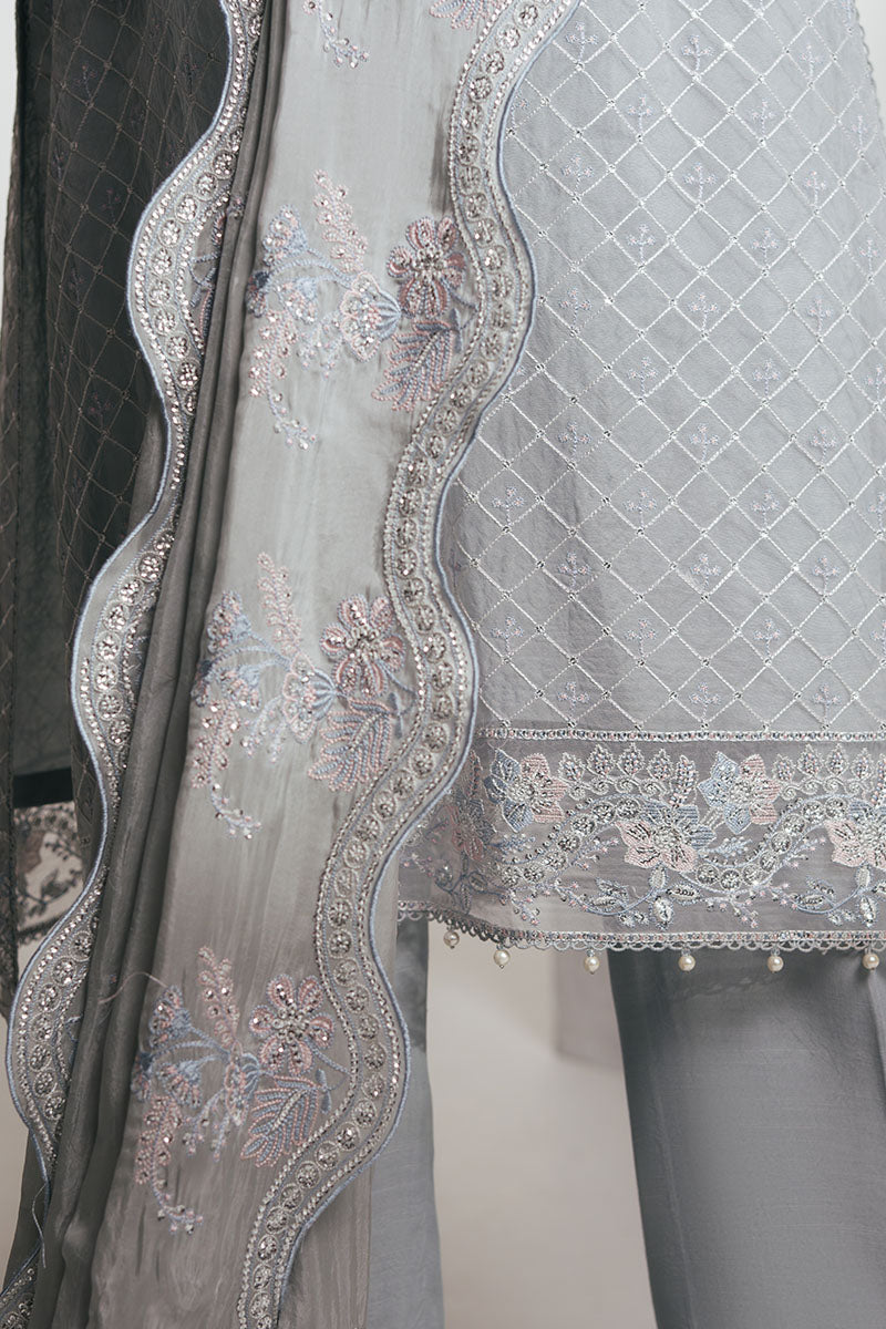 Cross Stitch - SILVER MOONLIGHT - Chiffon - 4 Piece - Unstitched