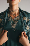 Cross Stitch - EMERALD GREEN - Chiffon - 3 Piece - Unstitched