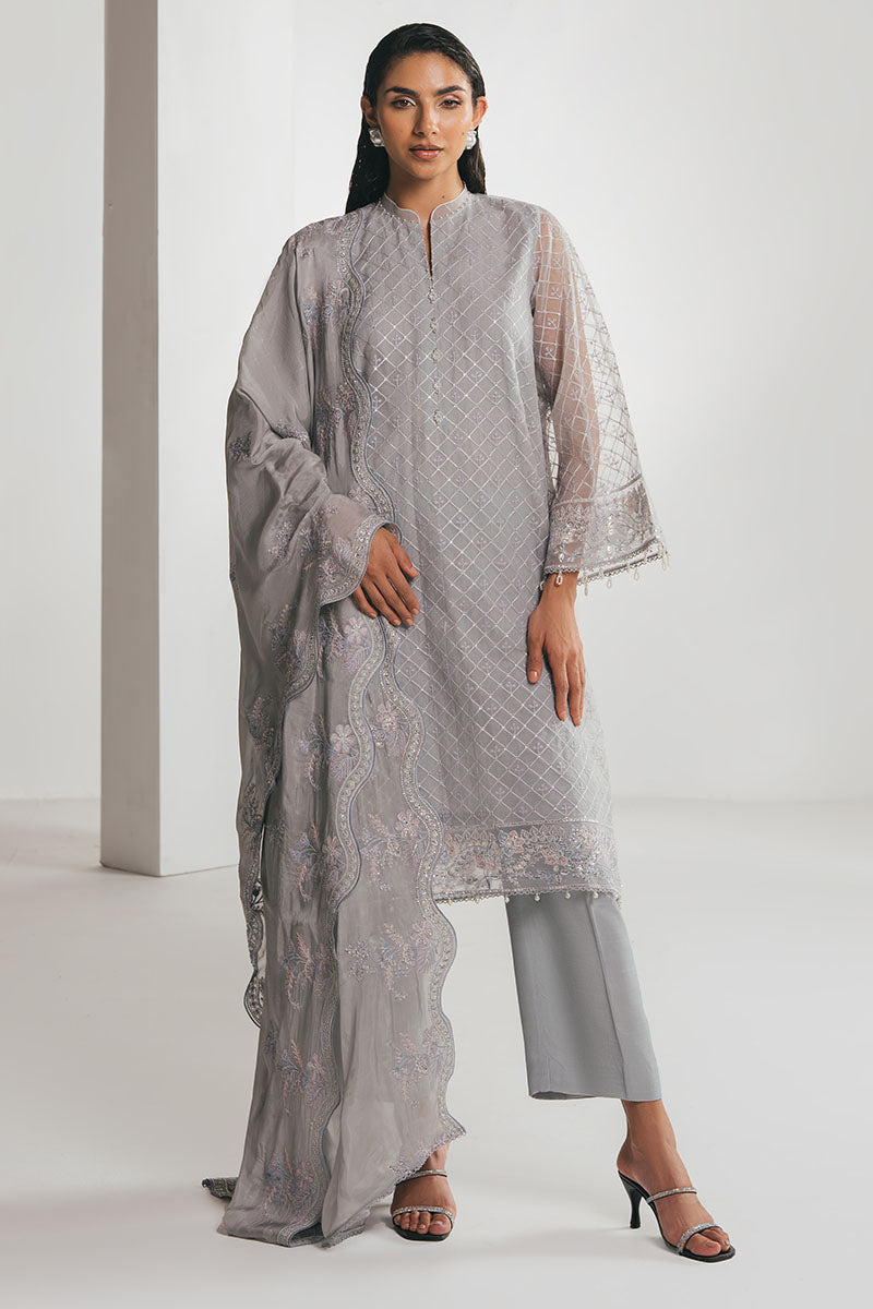 Cross Stitch - SILVER MOONLIGHT - Chiffon - 4 Piece - Unstitched