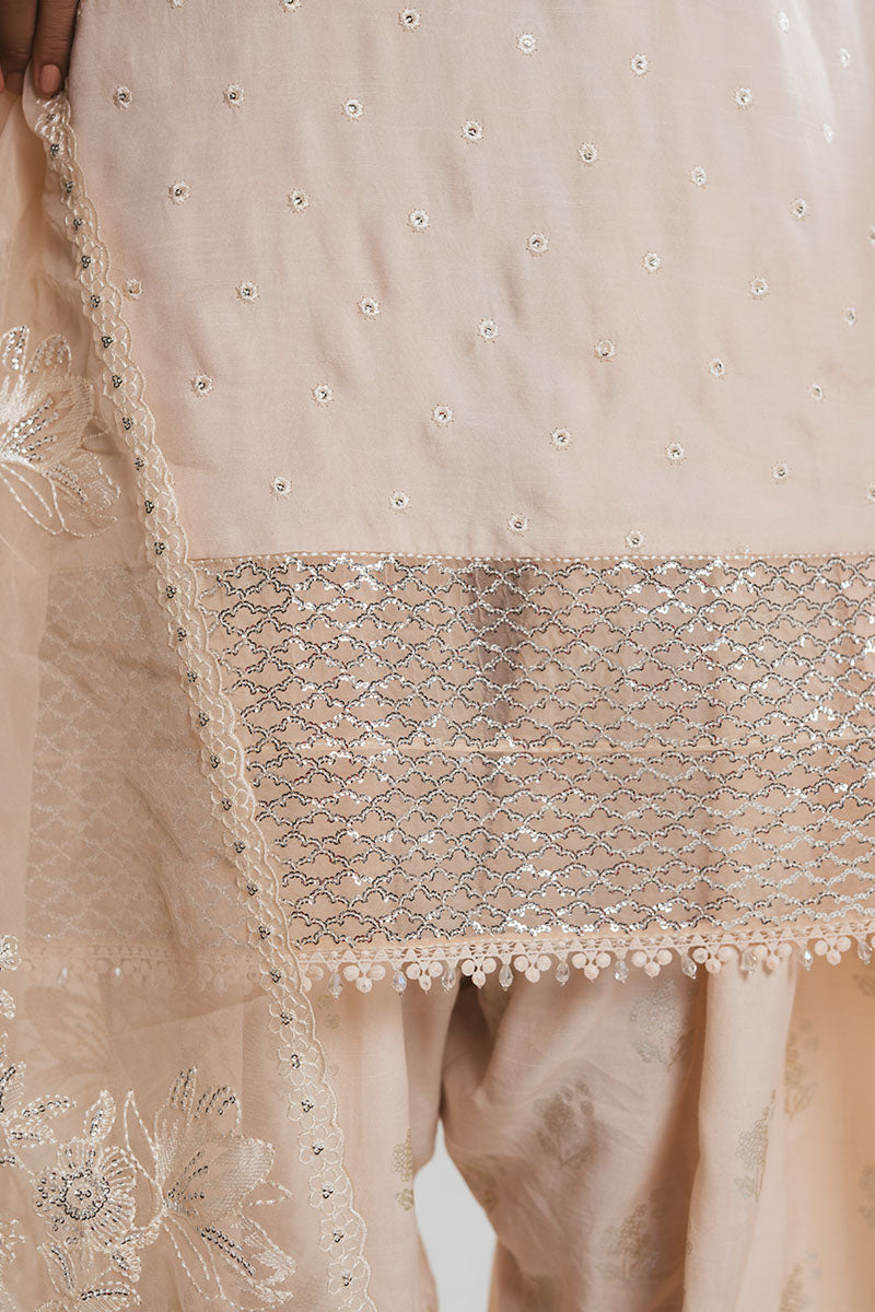 Cross Stitch - PEACH WHIP - Chiffon - 3 Piece - Unstitched