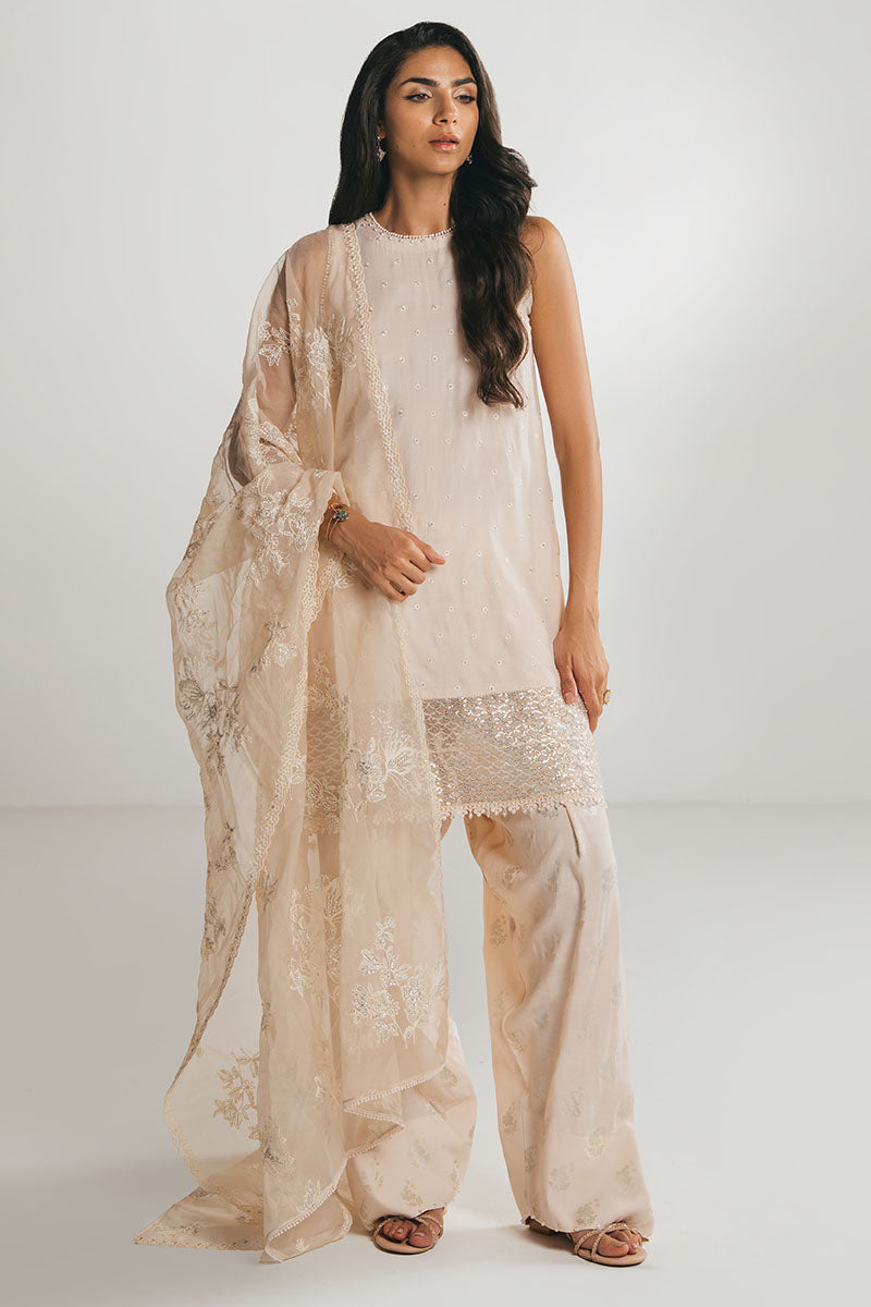Cross Stitch - PEACH WHIP - Chiffon - 3 Piece - Unstitched