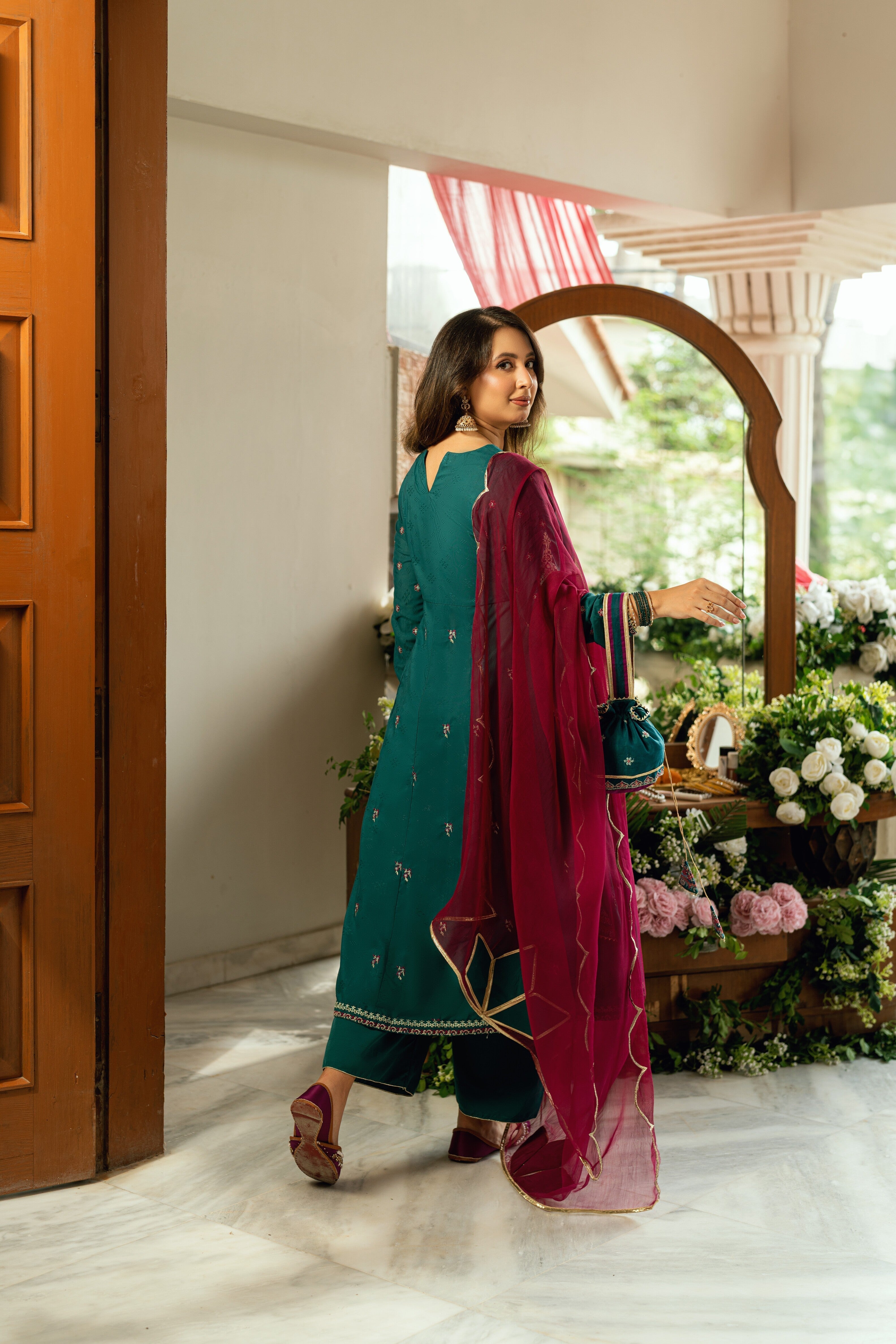 Omal by Komal - Mahrukh - Teal - 3 Piece