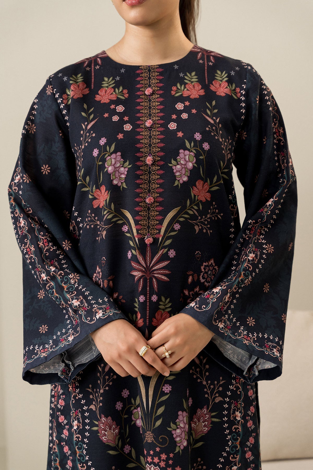 Cross Stitch - Midnight Pearl - 2 Piece -  Khaddar Printed Suit - Unstitch