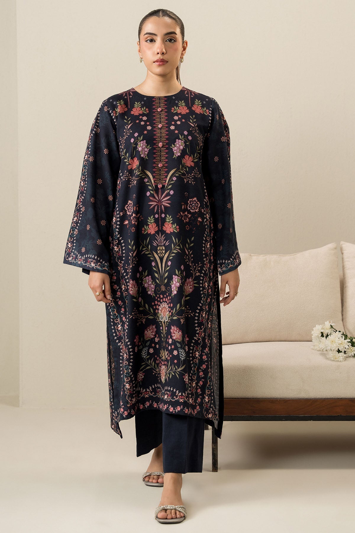 Cross Stitch - Midnight Pearl - 2 Piece -  Khaddar Printed Suit - Unstitch