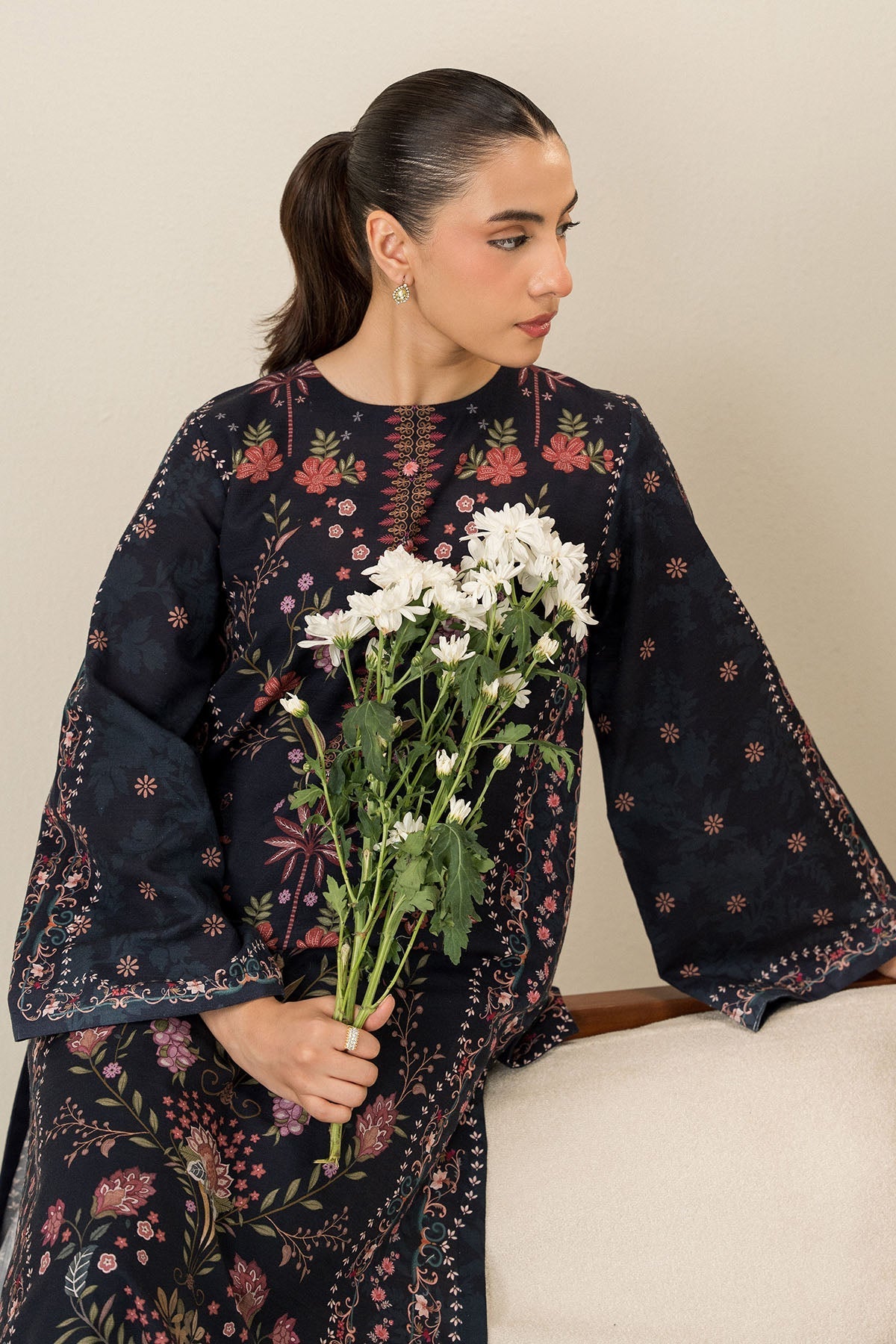 Cross Stitch - Midnight Pearl - 2 Piece -  Khaddar Printed Suit - Unstitch