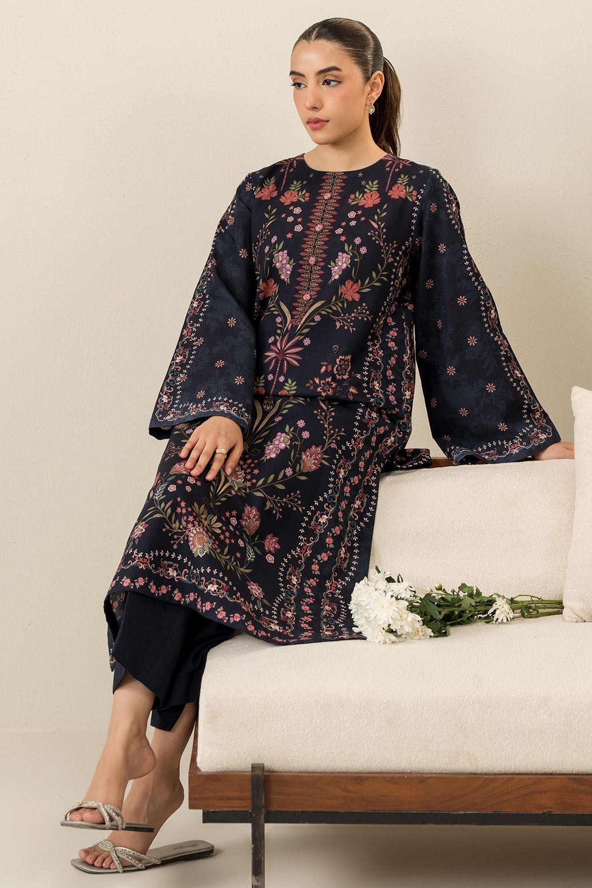 Cross Stitch - Midnight Pearl - 2 Piece -  Khaddar Printed Suit - Unstitch