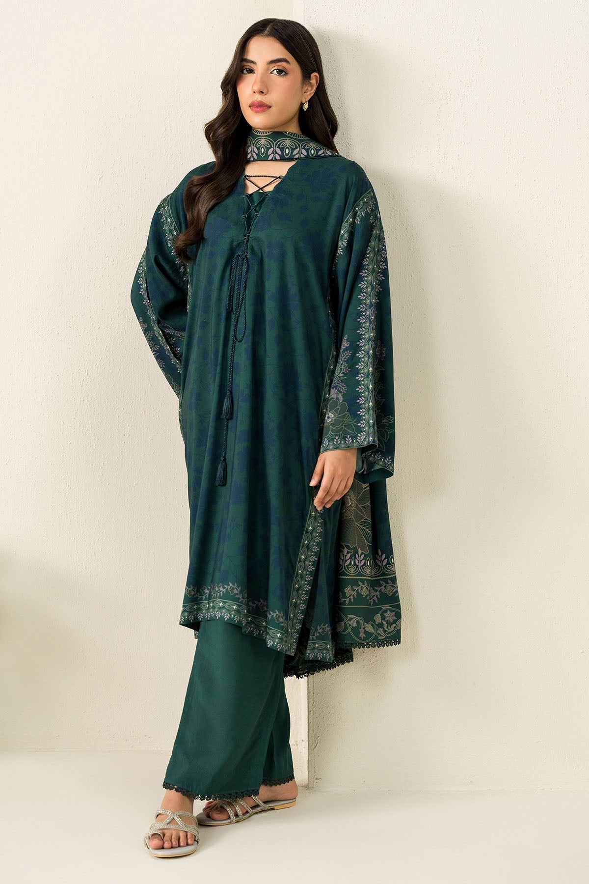 Cross Stitch - Ocean Meadow - 3 Piece -  Linen Printed Suit - Unstitch