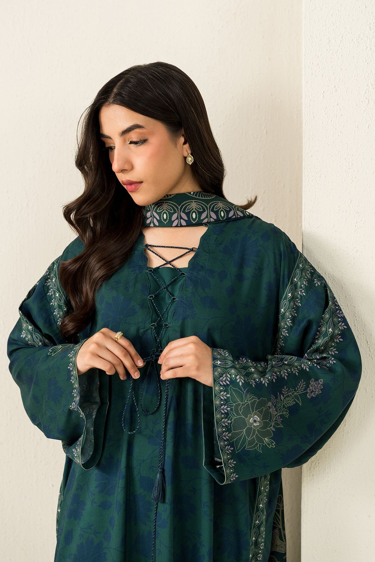 Cross Stitch - Ocean Meadow - 3 Piece -  Linen Printed Suit - Unstitch