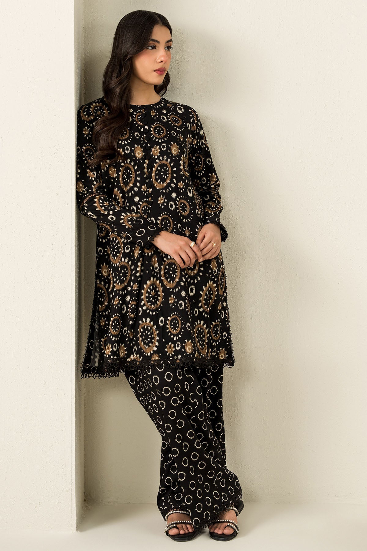Cross Stitch - Urban Ikat - 2 Piece -  Linen Printed Suit - Unstitch