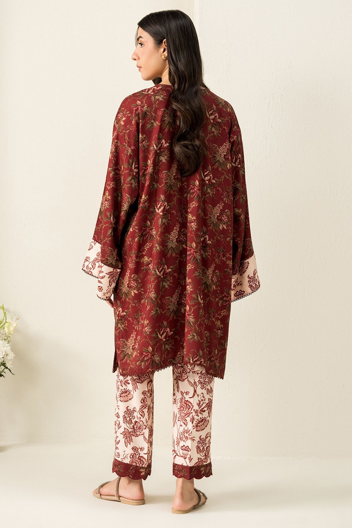 Cross Stitch - Floral Symphony - 2 Piece -  Linen Printed Suit - Unstitch